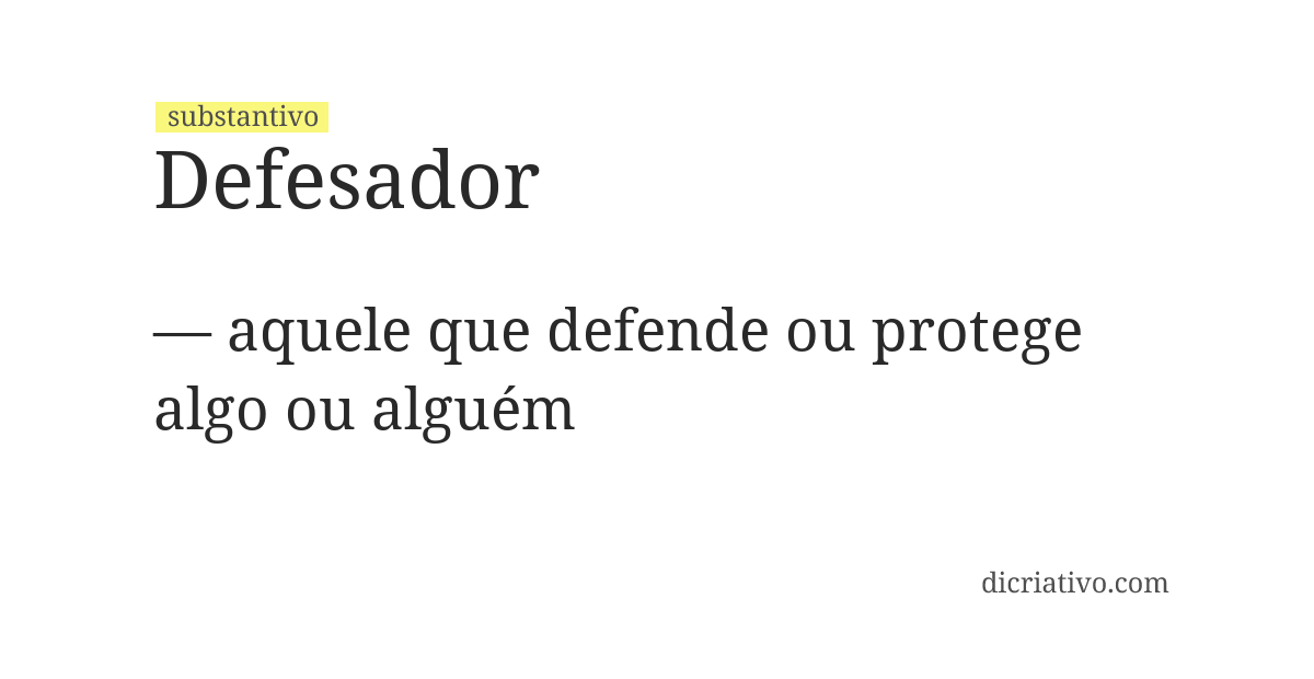 Significado de defesador