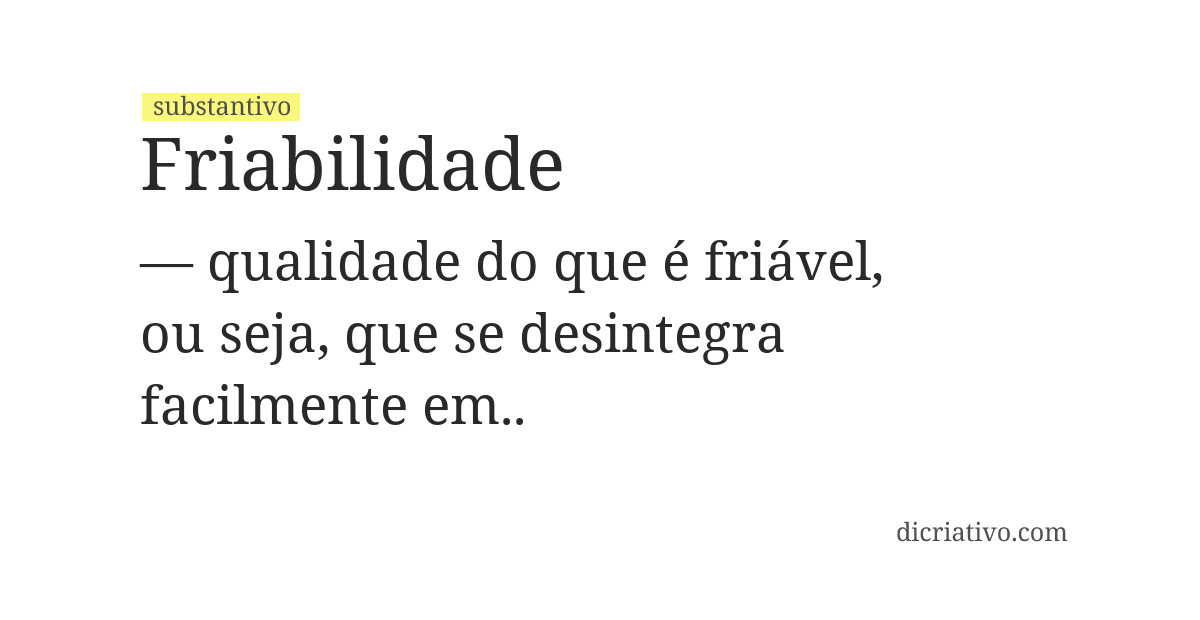 Significado de friabilidade