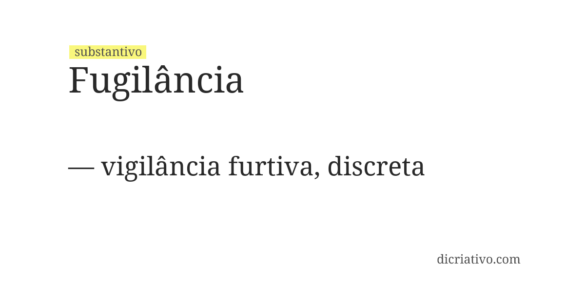 Significado de fugilância