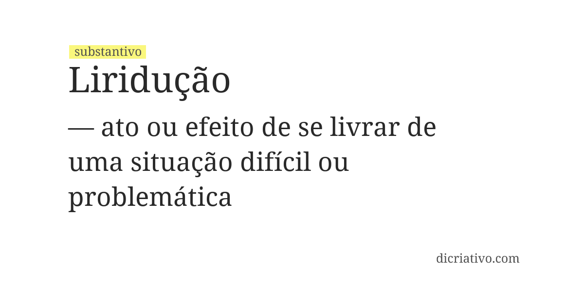 Significado de liridução