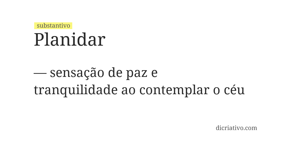 Significado de planidar