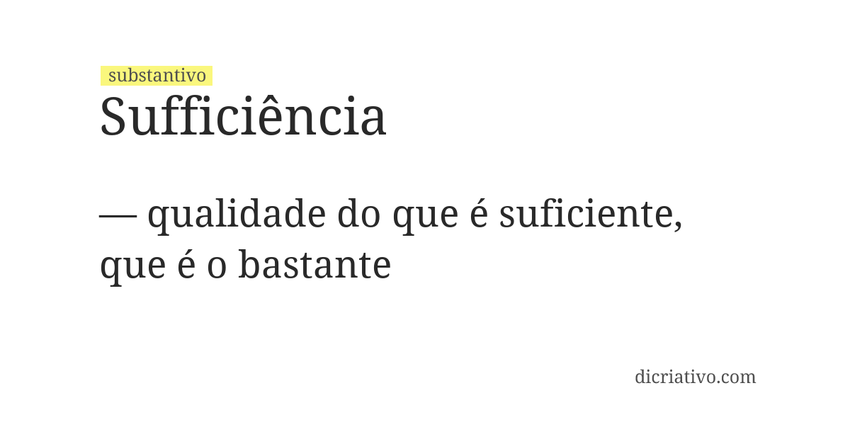 Significado de sufficiência