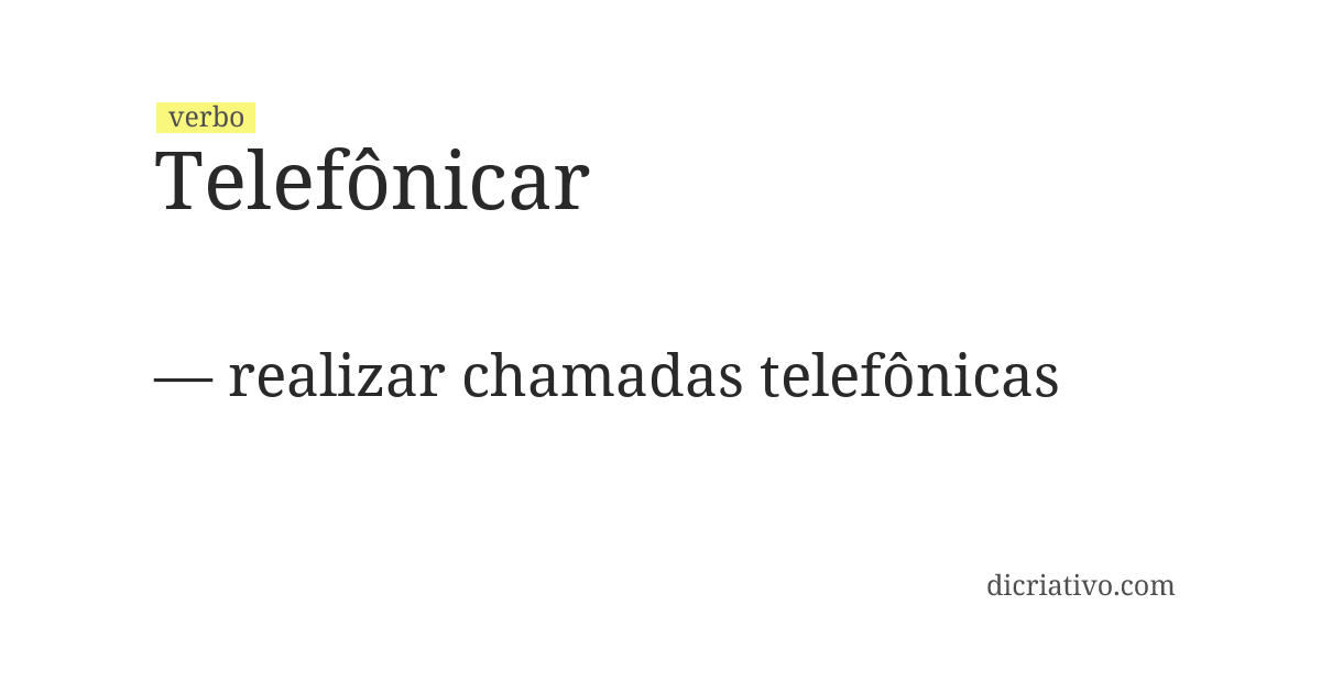 Significado de telefônicar