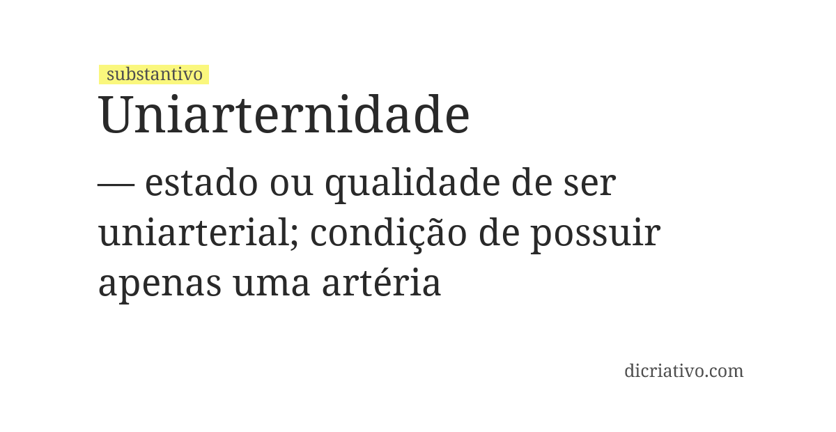 Significado de uniarternidade
