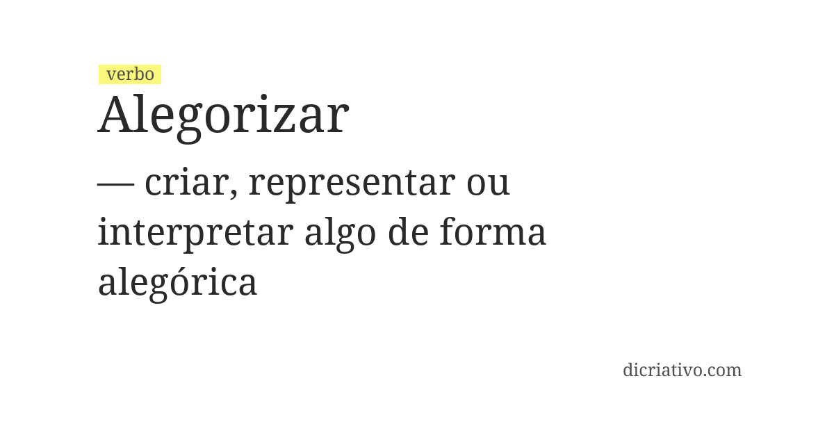 Significado de alegorizar