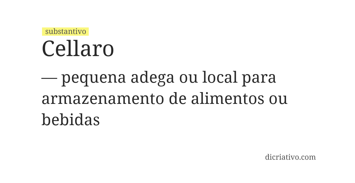 Significado de cellaro