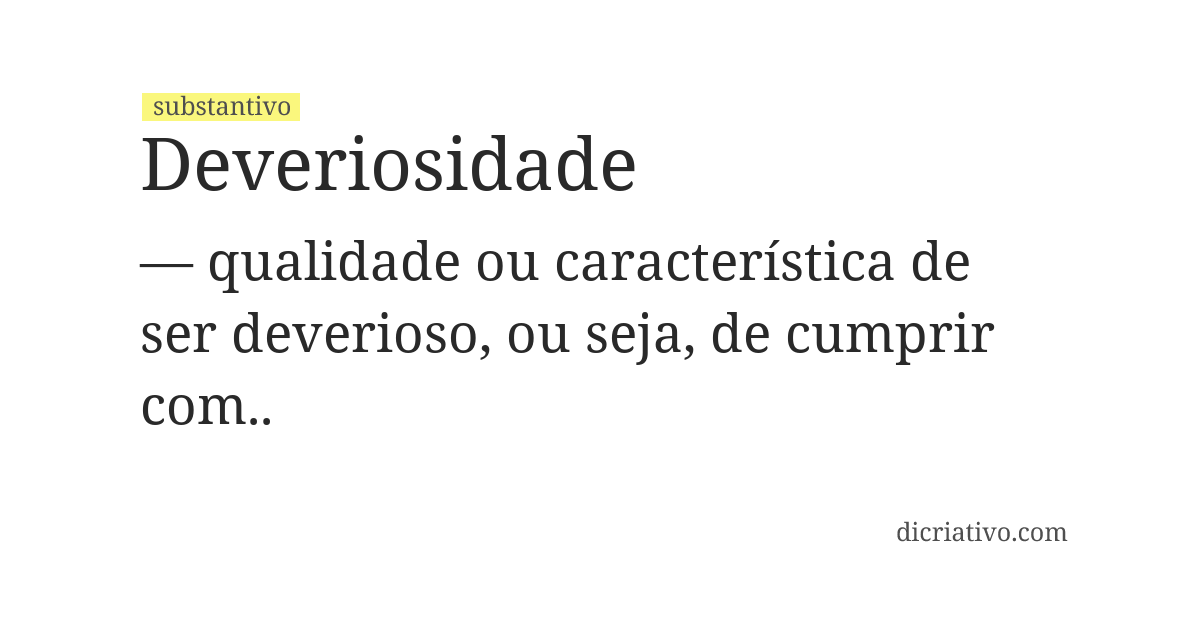 Significado de deveriosidade