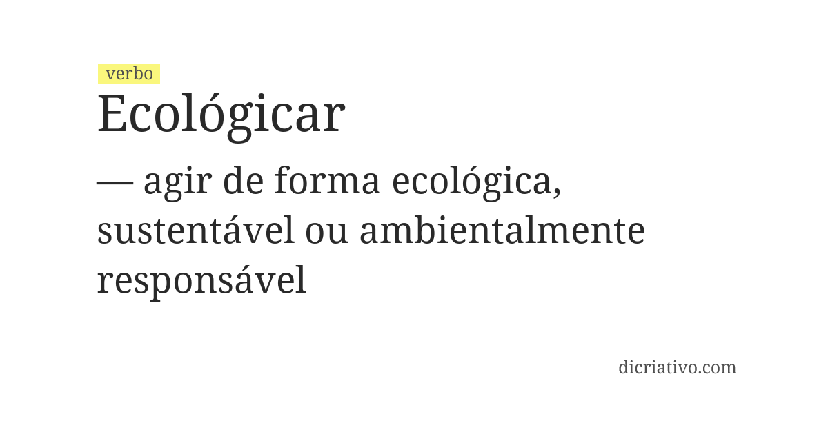 Significado de ecológicar