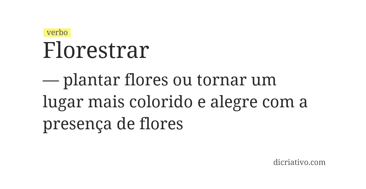 Significado de florestrar