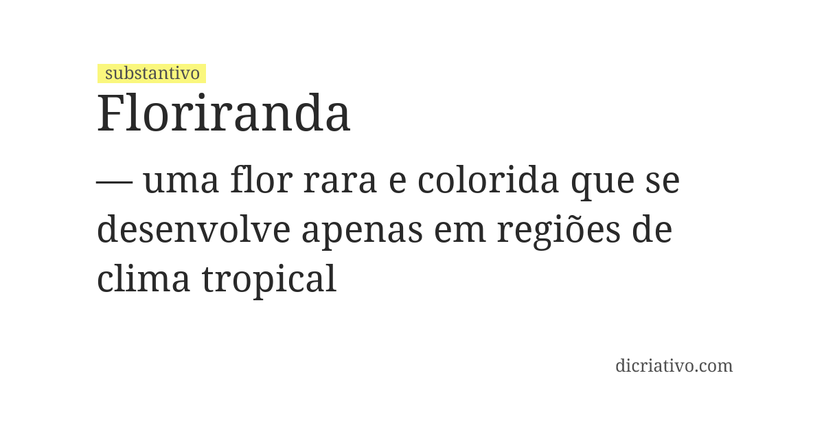 Significado de floriranda
