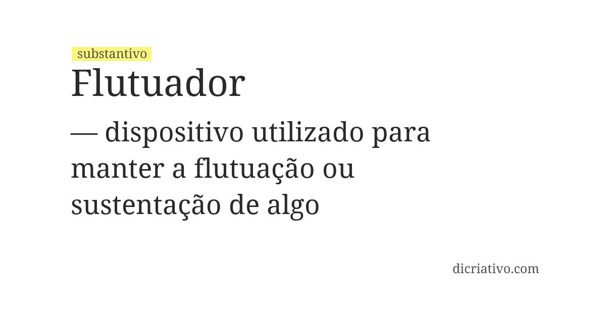 Significado de flutuador