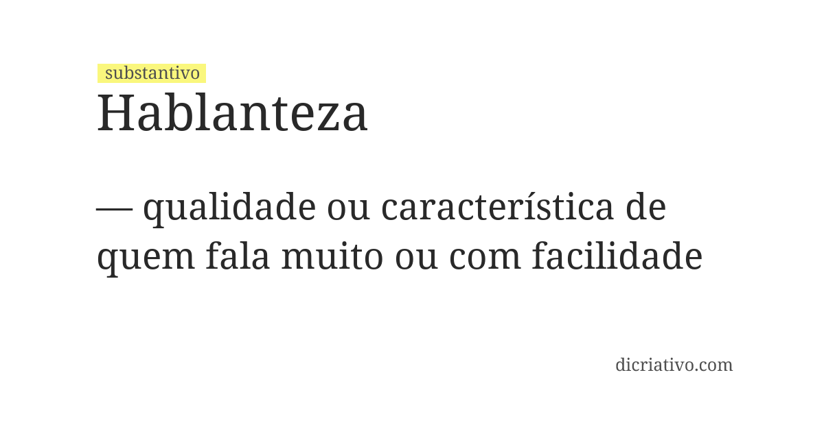 Significado de hablanteza