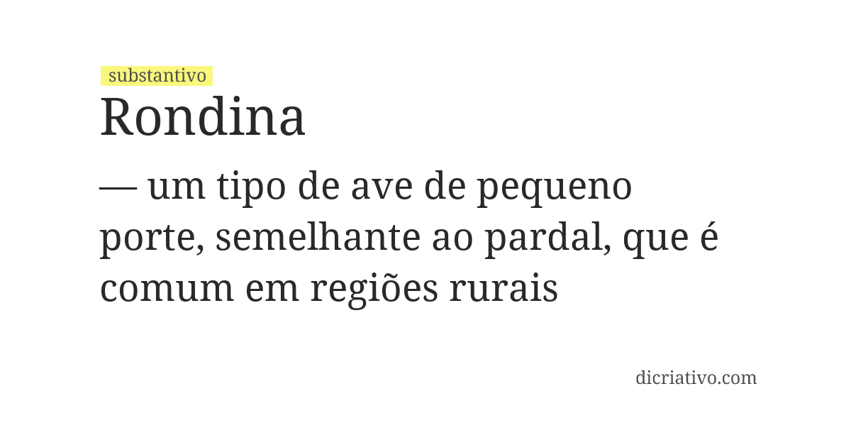 Significado de rondina