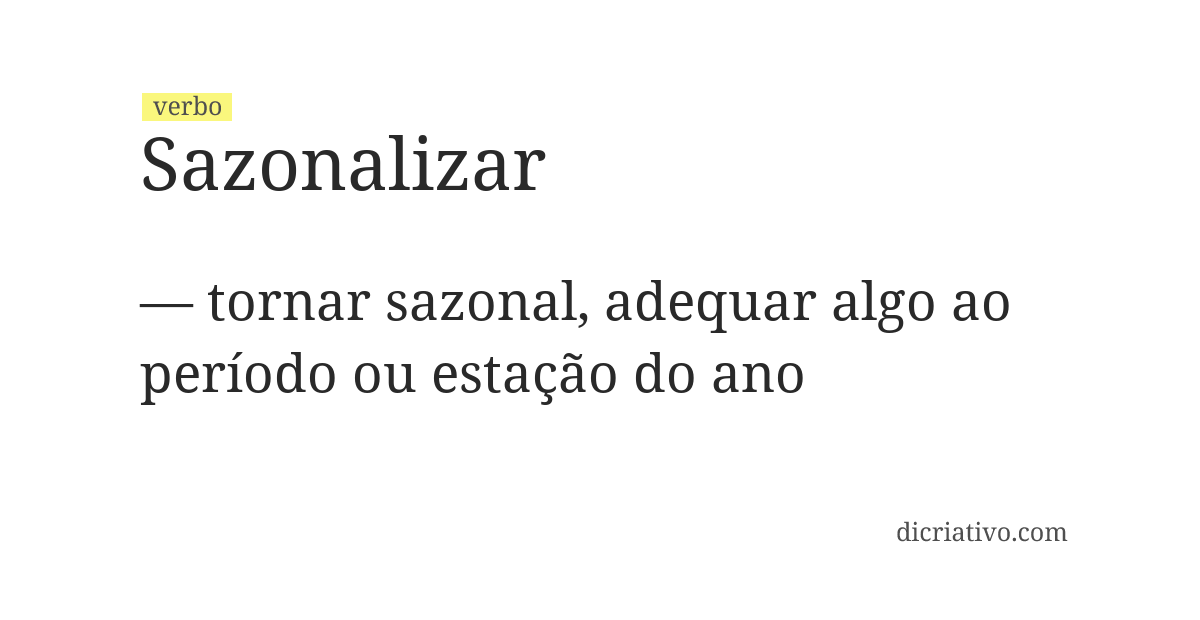Significado de sazonalizar