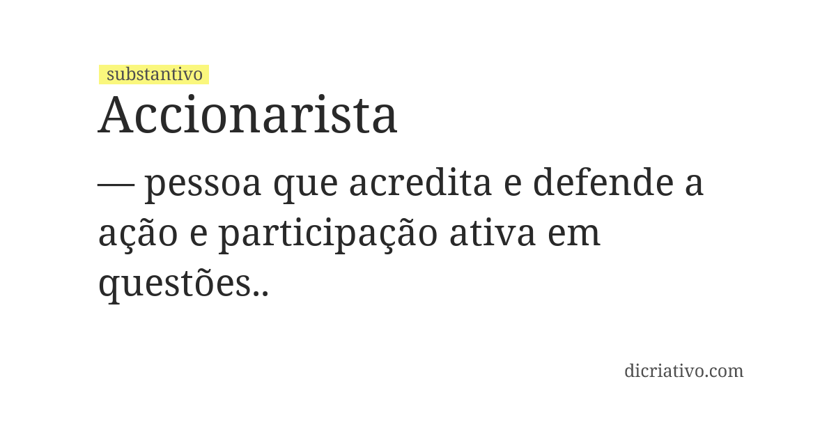 Significado de accionarista