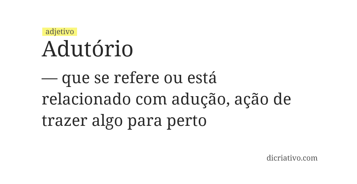 Significado de adutório
