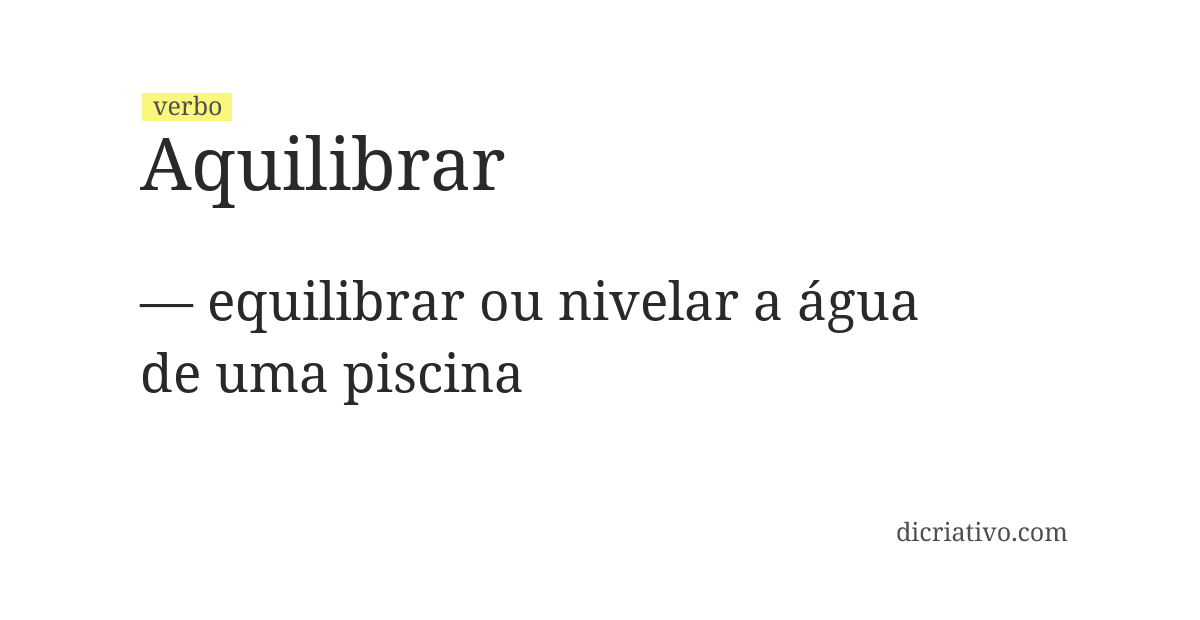 Significado de aquilibrar