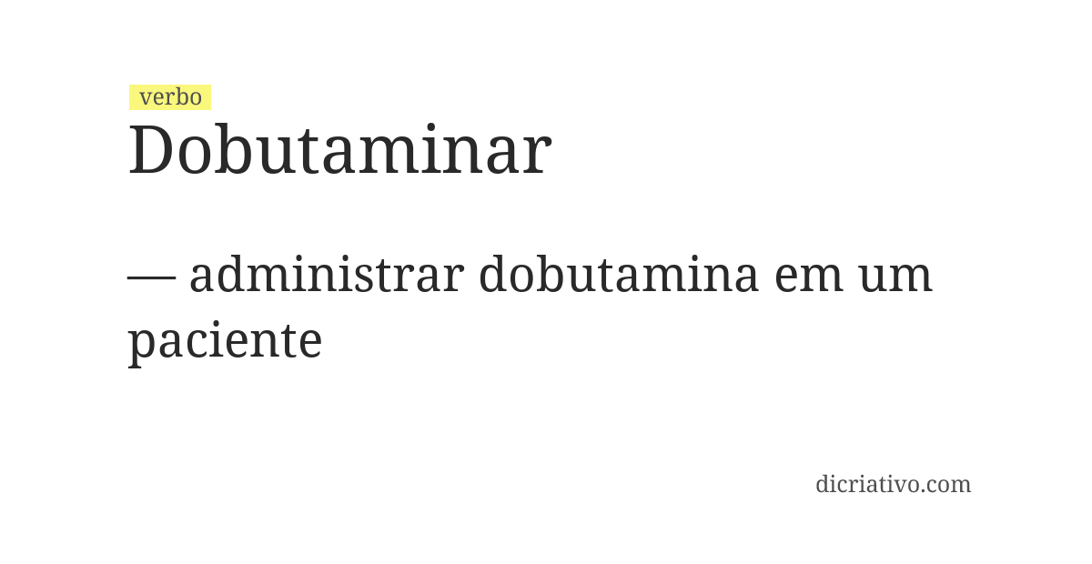 Significado de dobutaminar