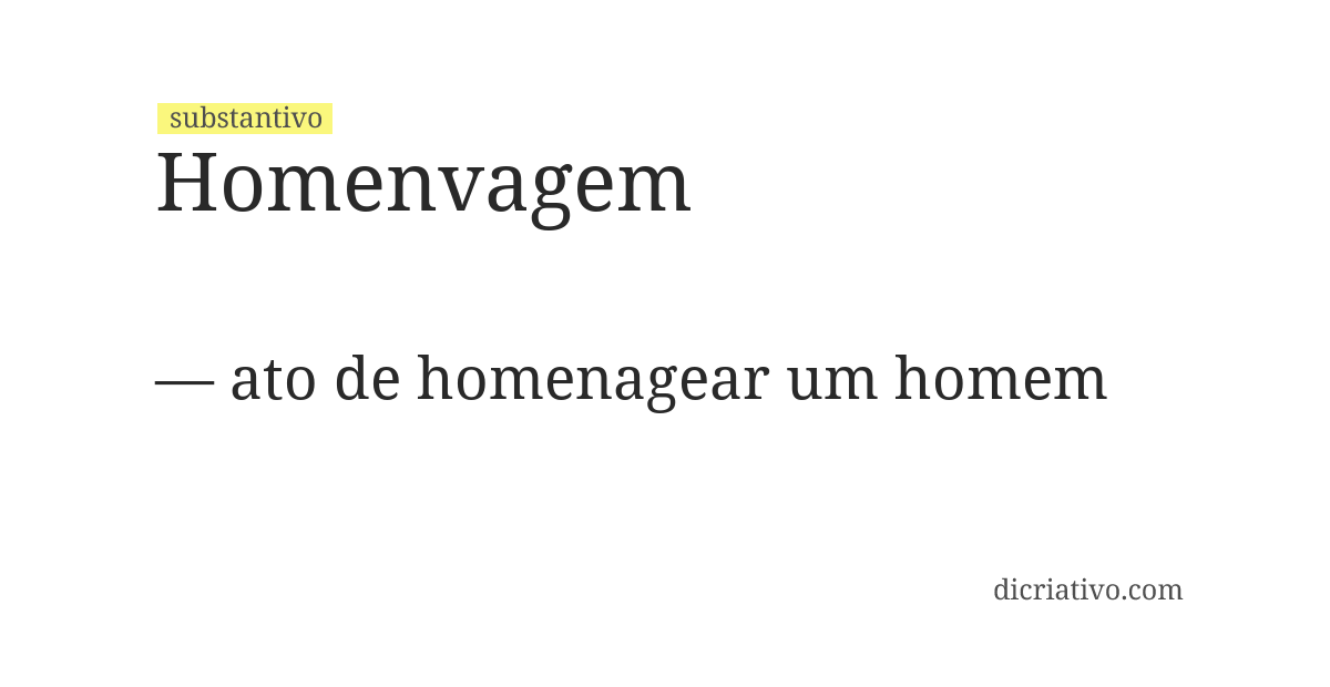 Significado de homenvagem