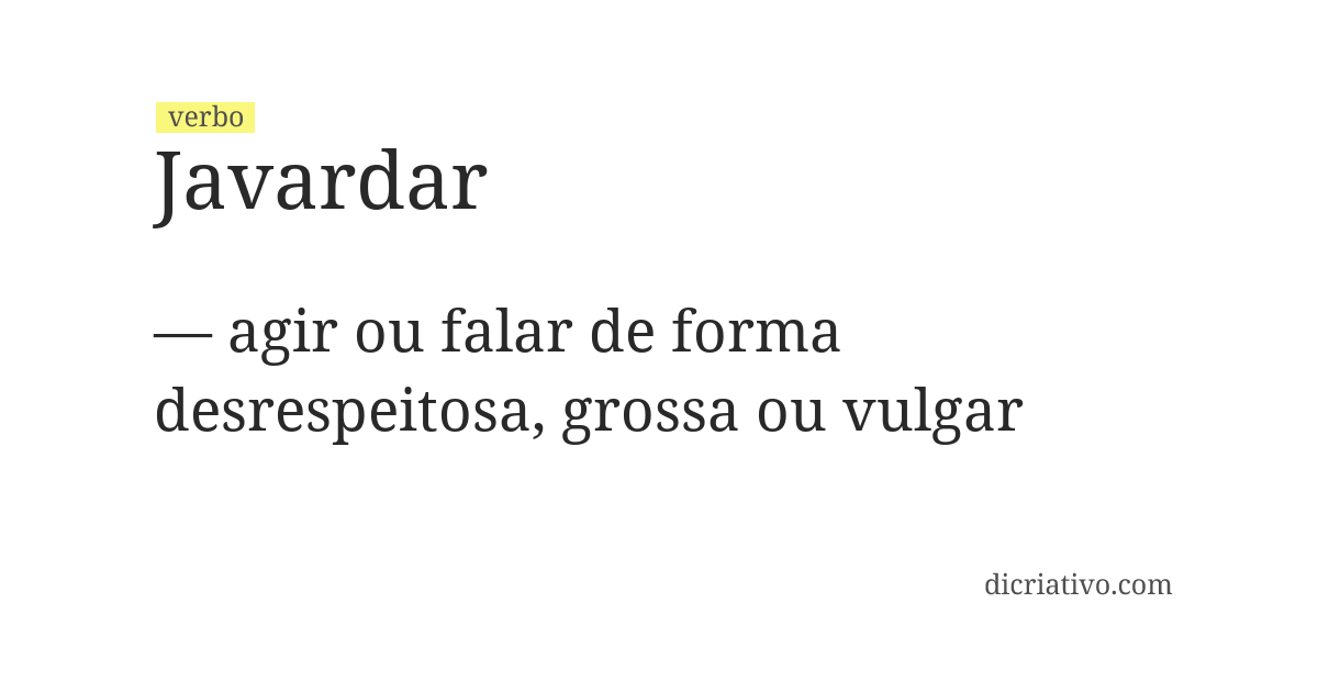 Significado de javardar
