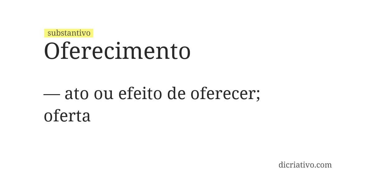 Significado de oferecimento