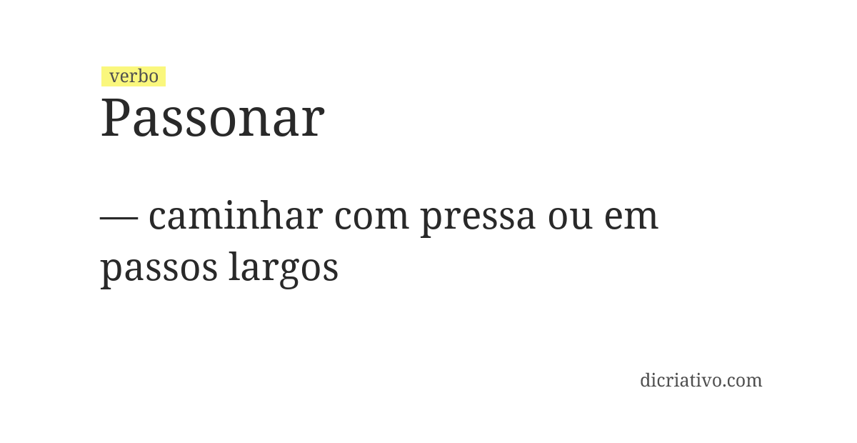 Significado de passonar