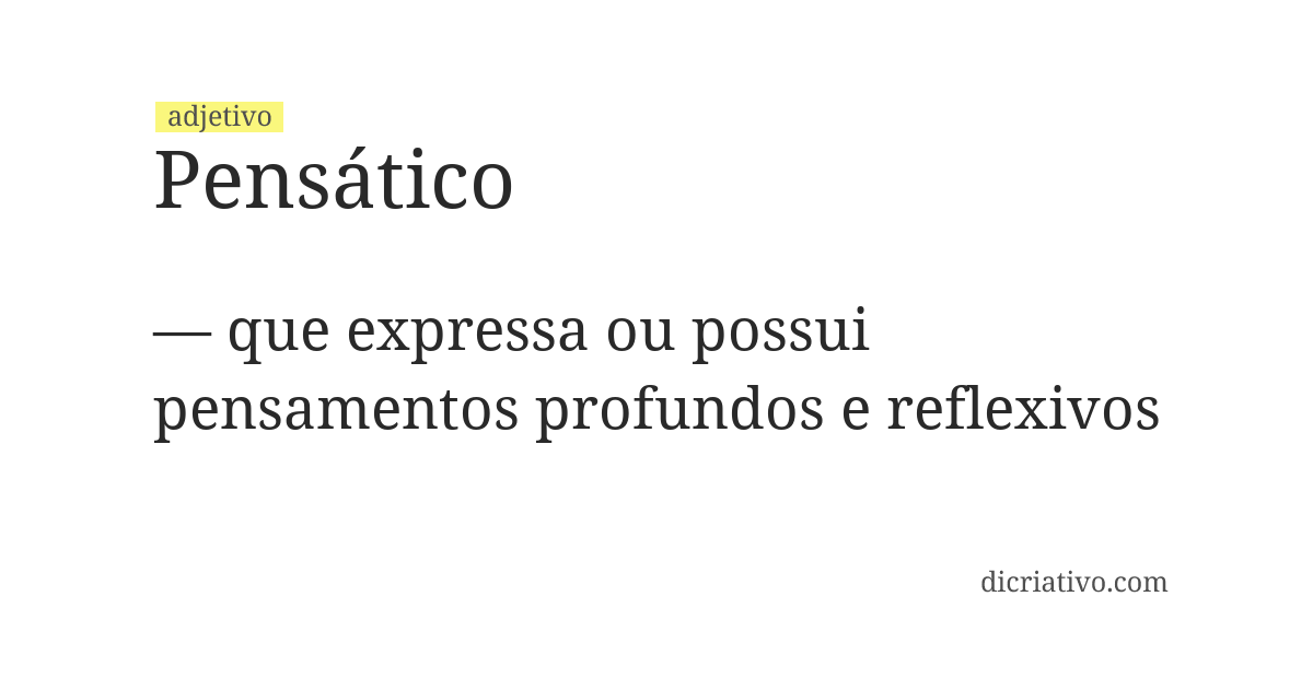 Significado de pensático
