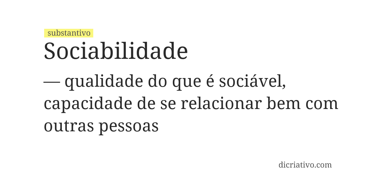 Significado de sociabilidade