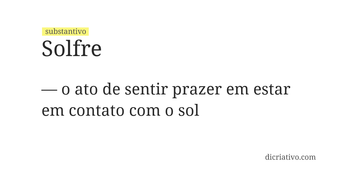 Significado de solfre