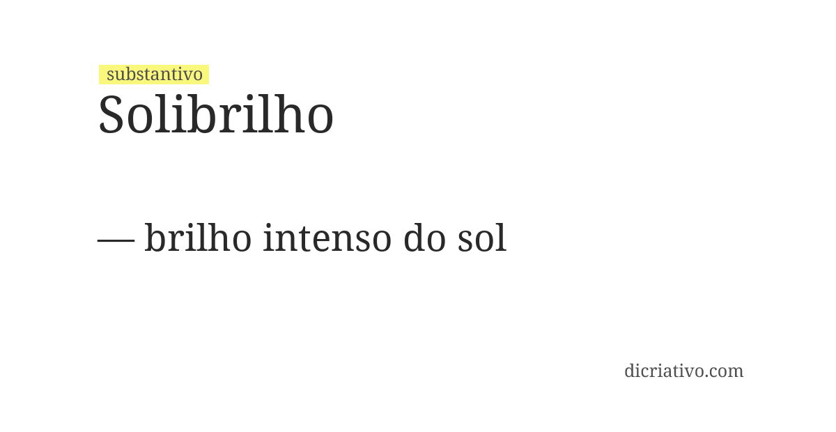 Significado de solibrilho