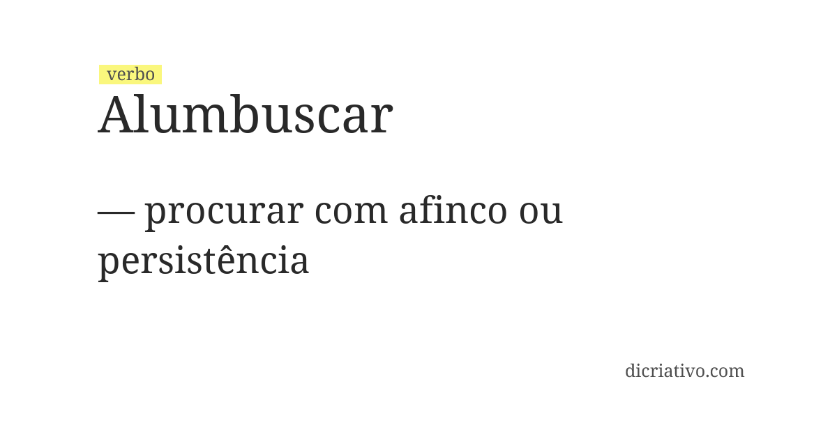 Significado de alumbuscar