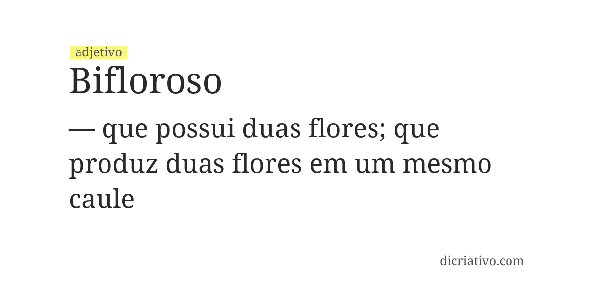 Significado de bifloroso