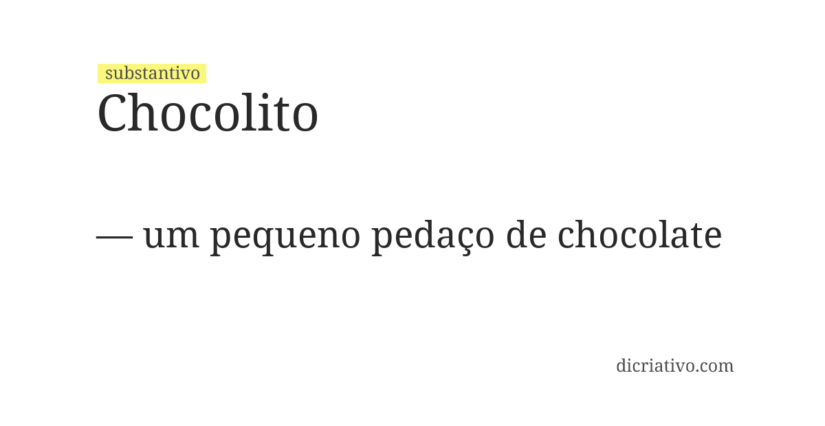 Significado de chocolito