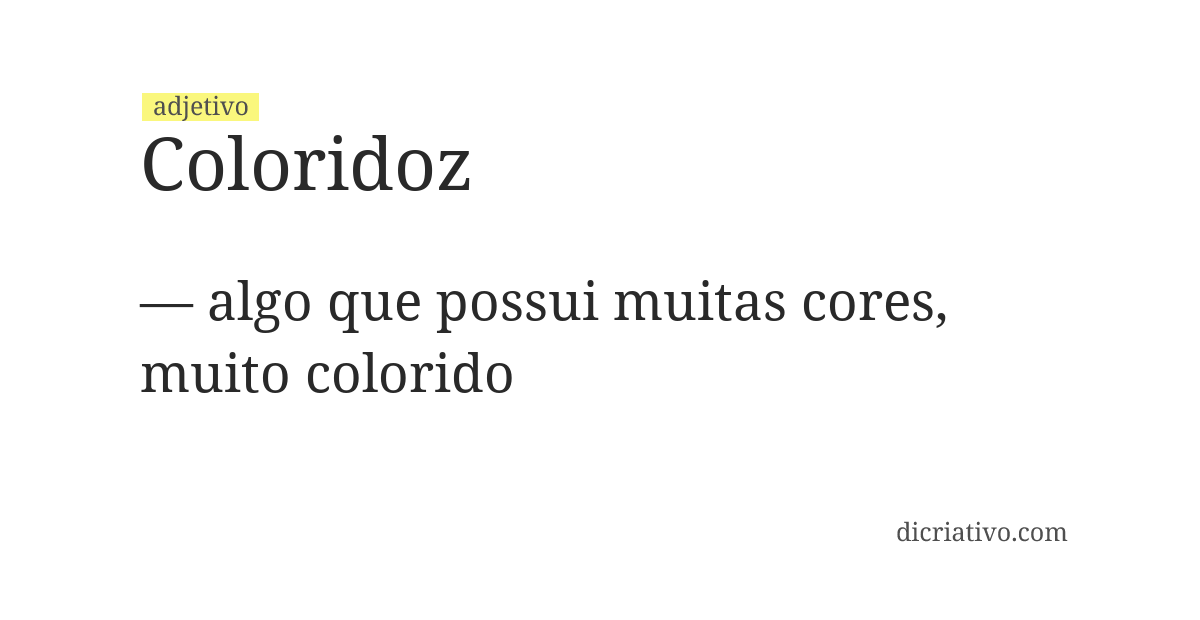 Significado de coloridoz