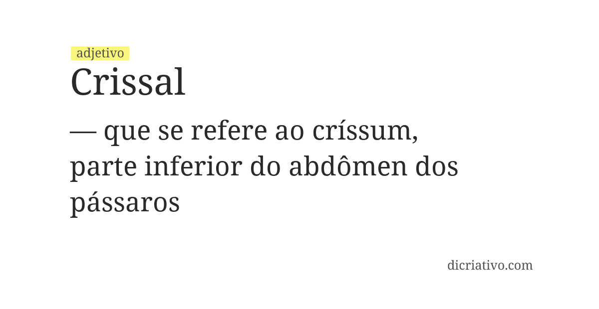 Significado de crissal
