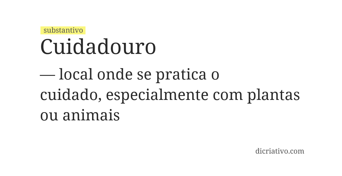 Significado de cuidadouro