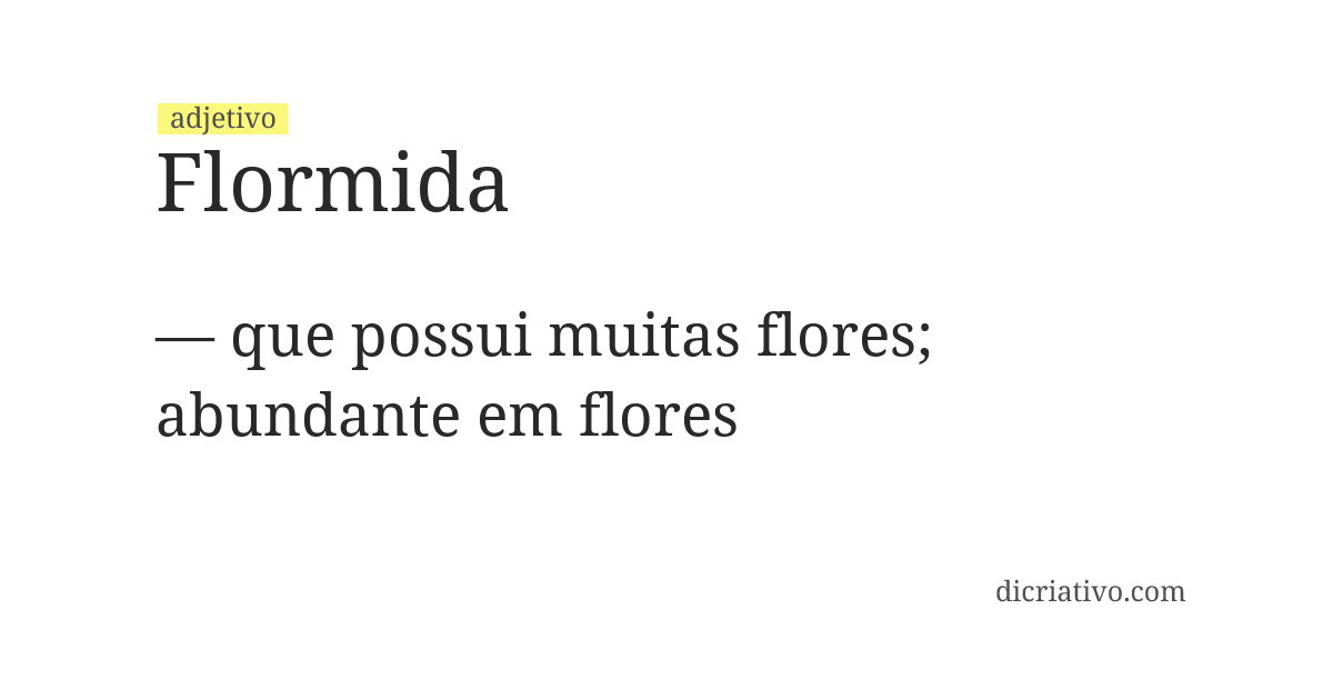Significado de flormida