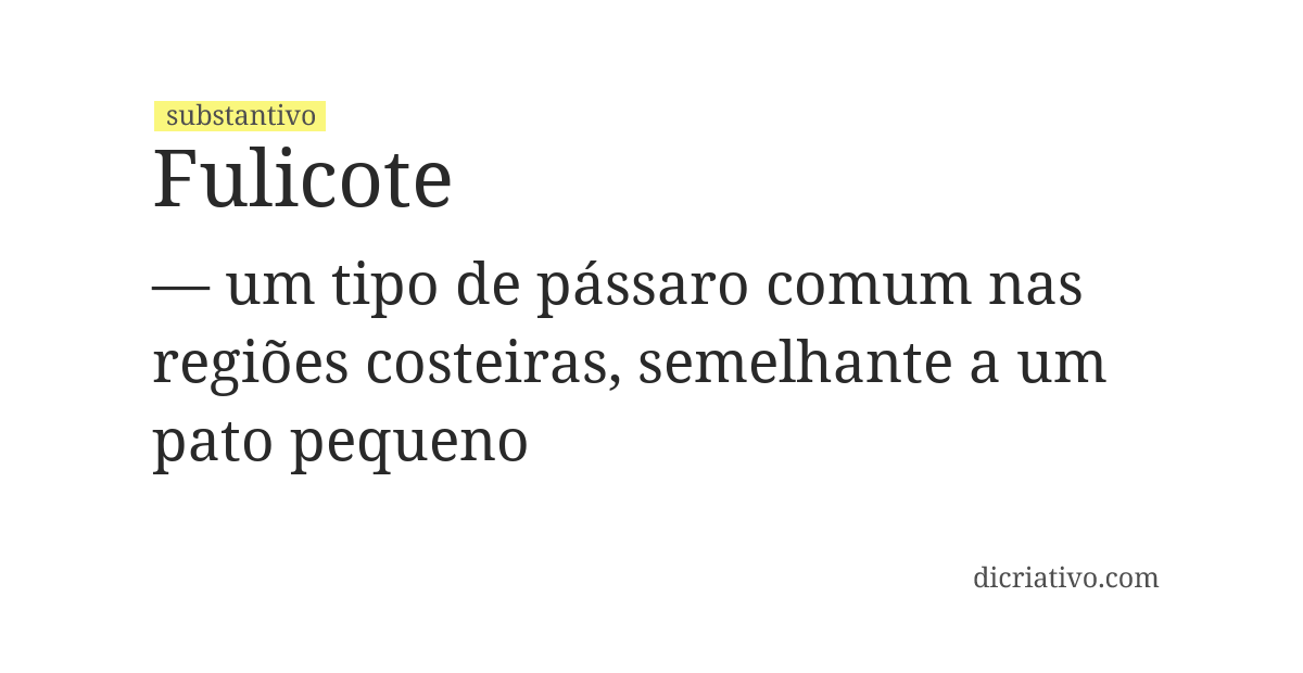 Significado de fulicote