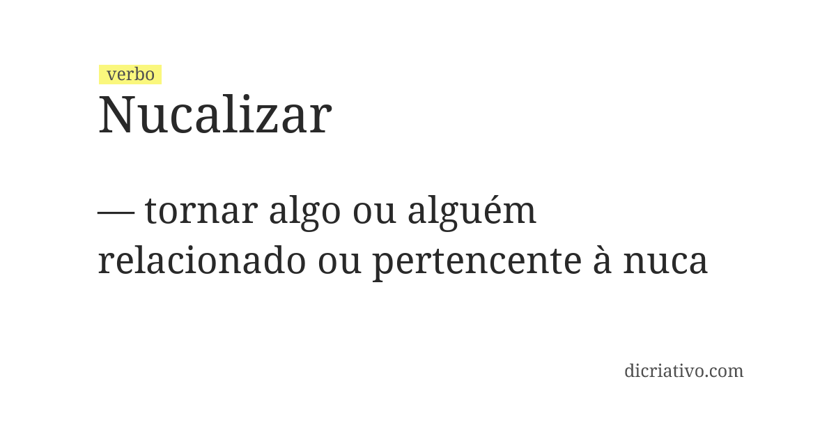 Significado de nucalizar