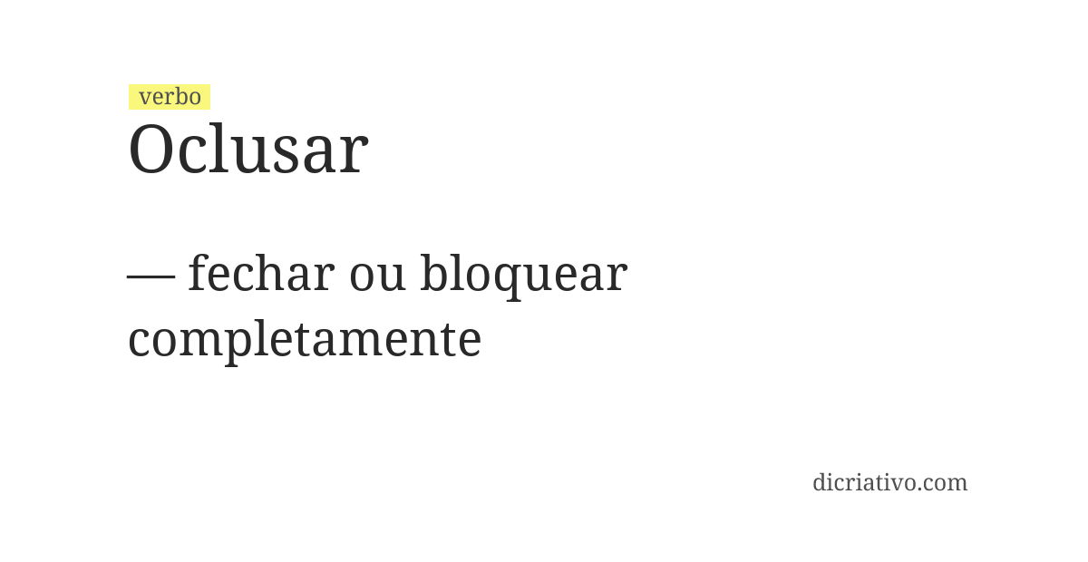 Significado de oclusar