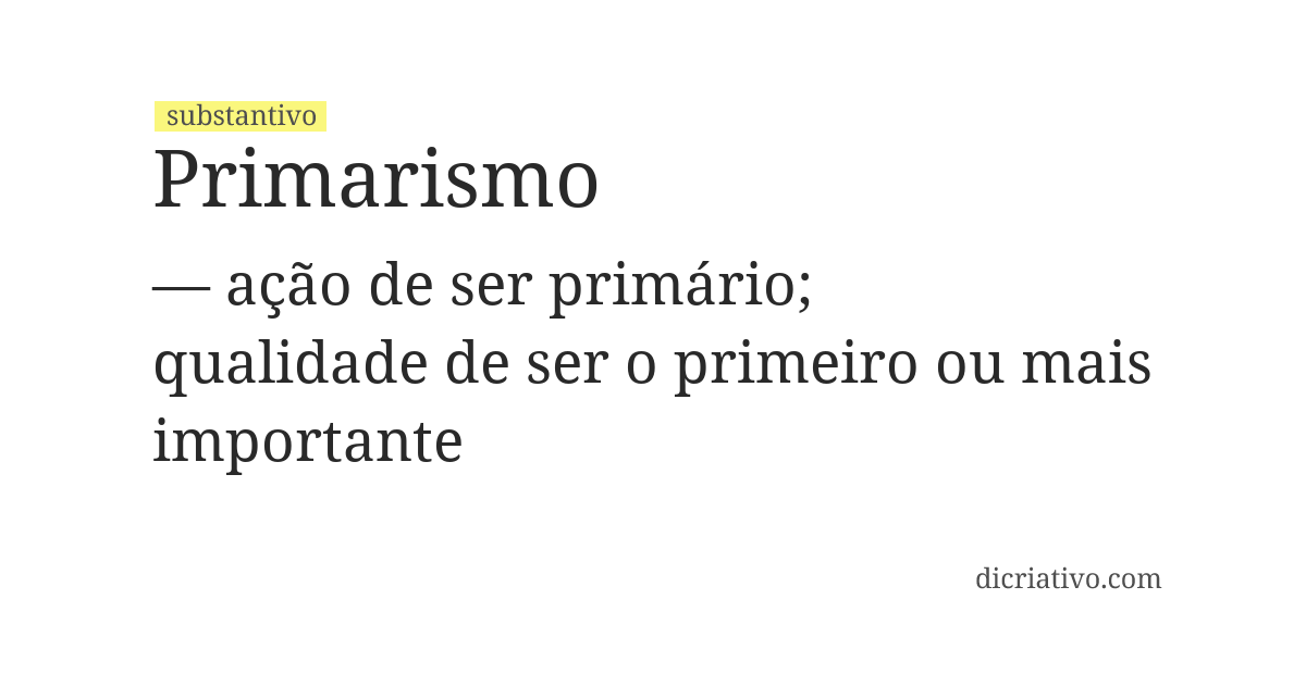 Significado de primarismo