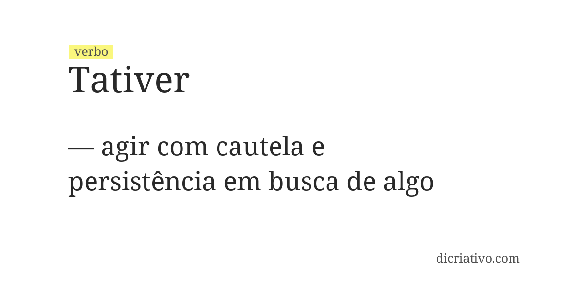 Significado de tativer