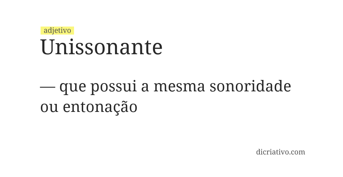 Significado de unissonante