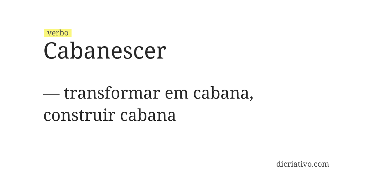 Significado de cabanescer
