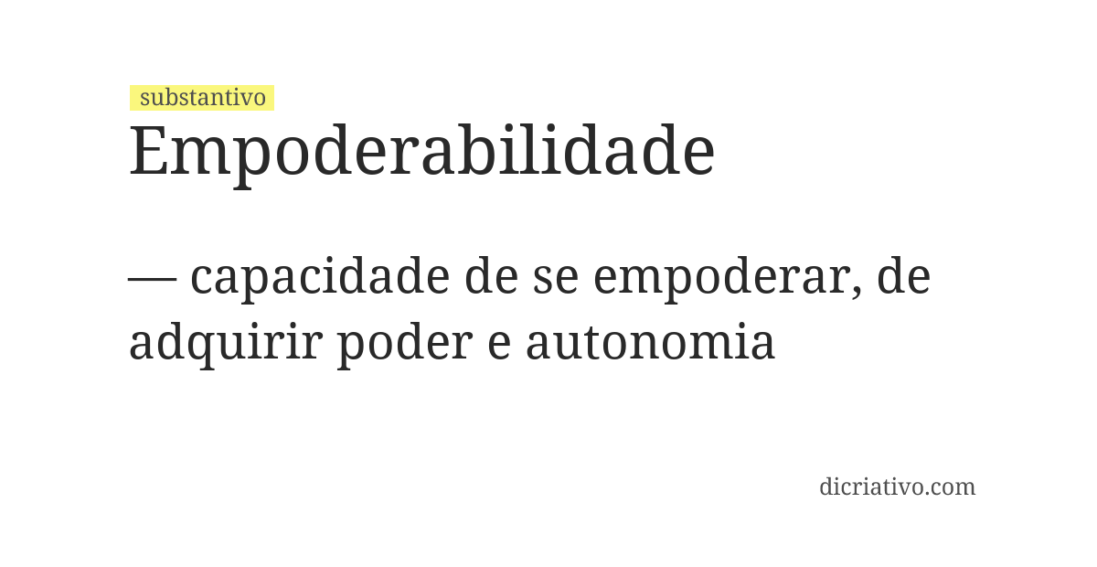 Significado de empoderabilidade