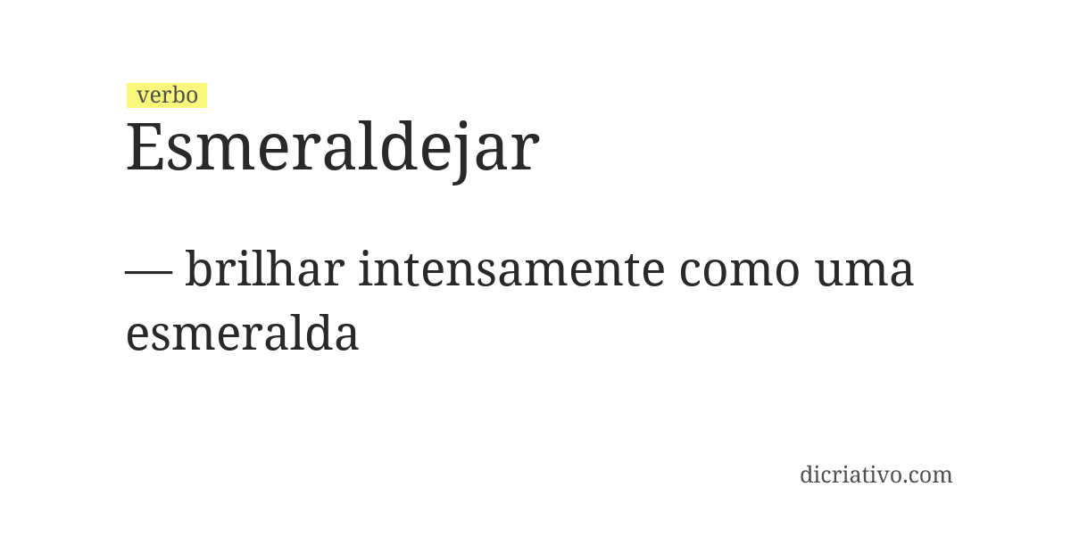 Significado de esmeraldejar