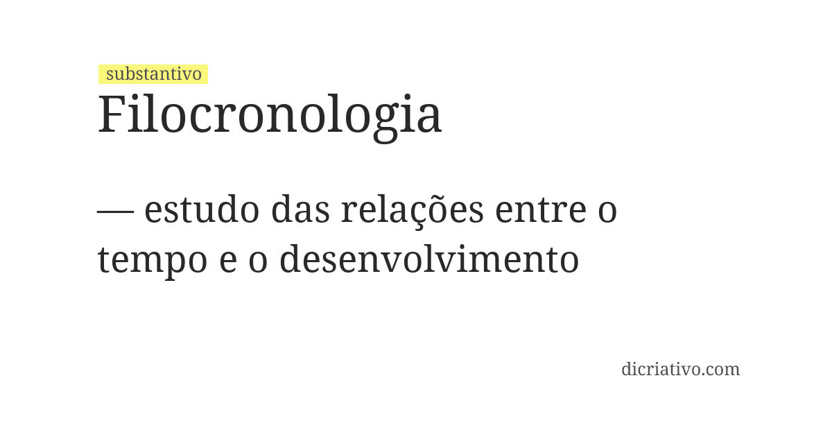 Significado de filocronologia
