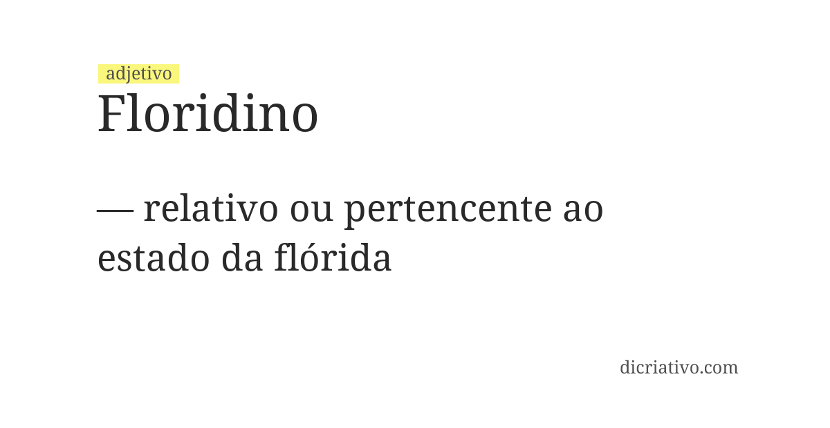 Significado de floridino