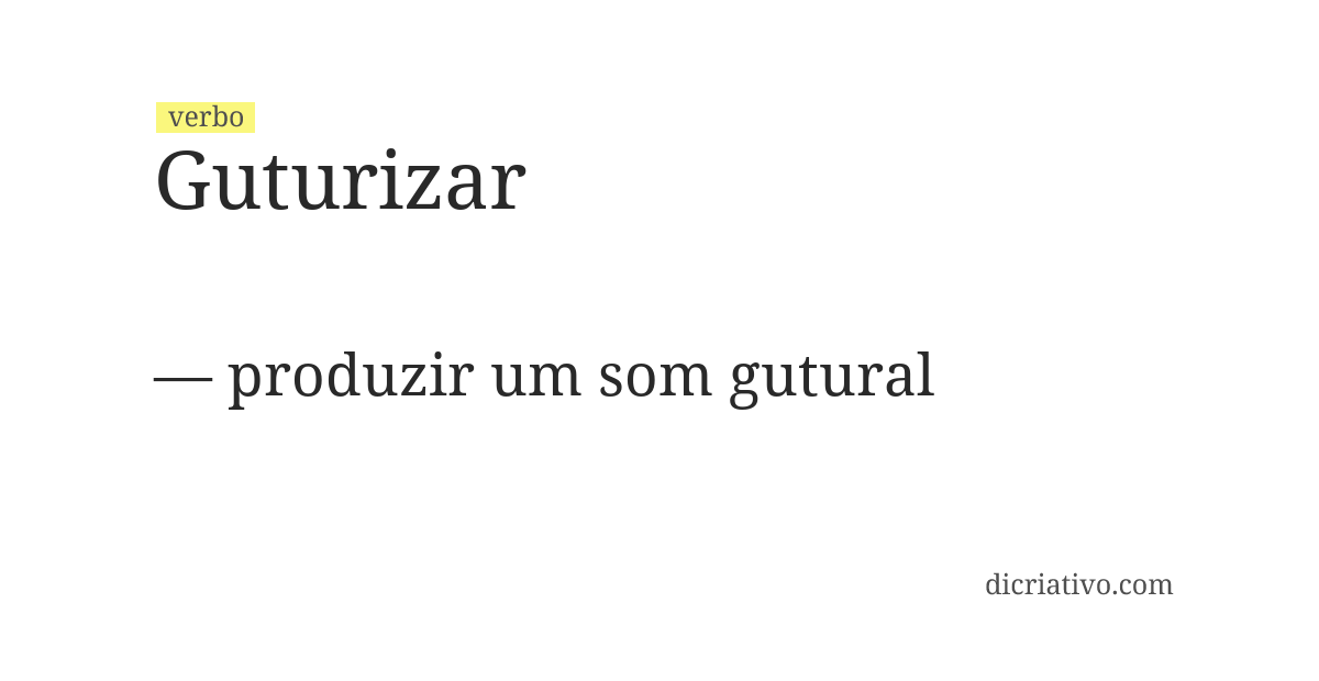 Significado de guturizar