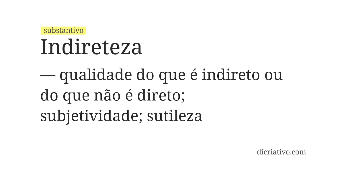Significado de indireteza
